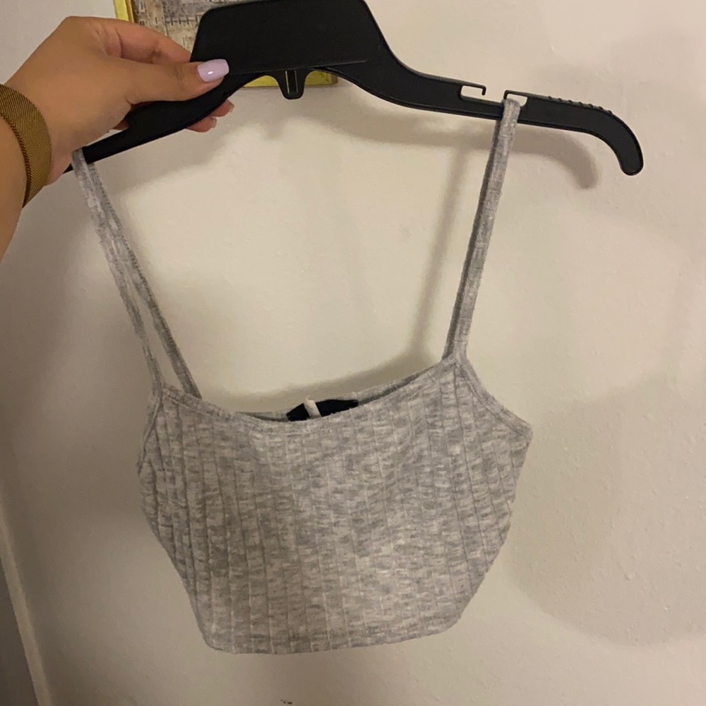 Sweater crop top in grey